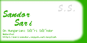 sandor sari business card